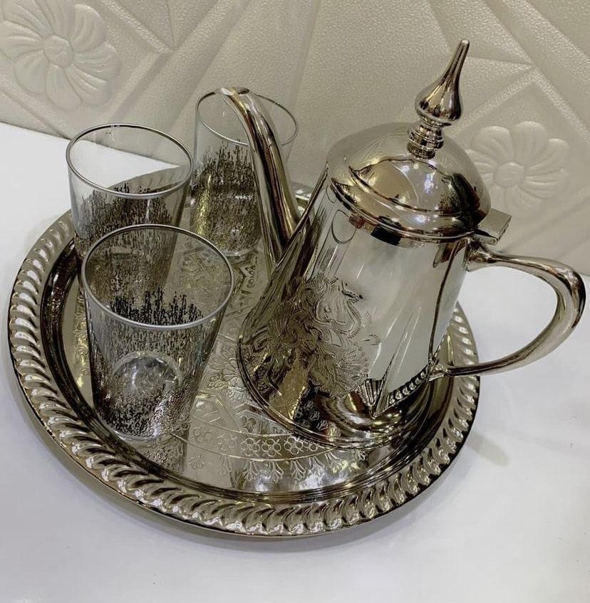 art de table maroc théière marocaine en verre inox