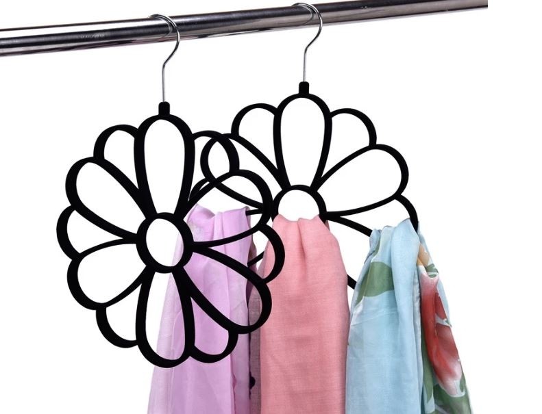 Cintre velours d'écharpe en forme de fleur multi couleur