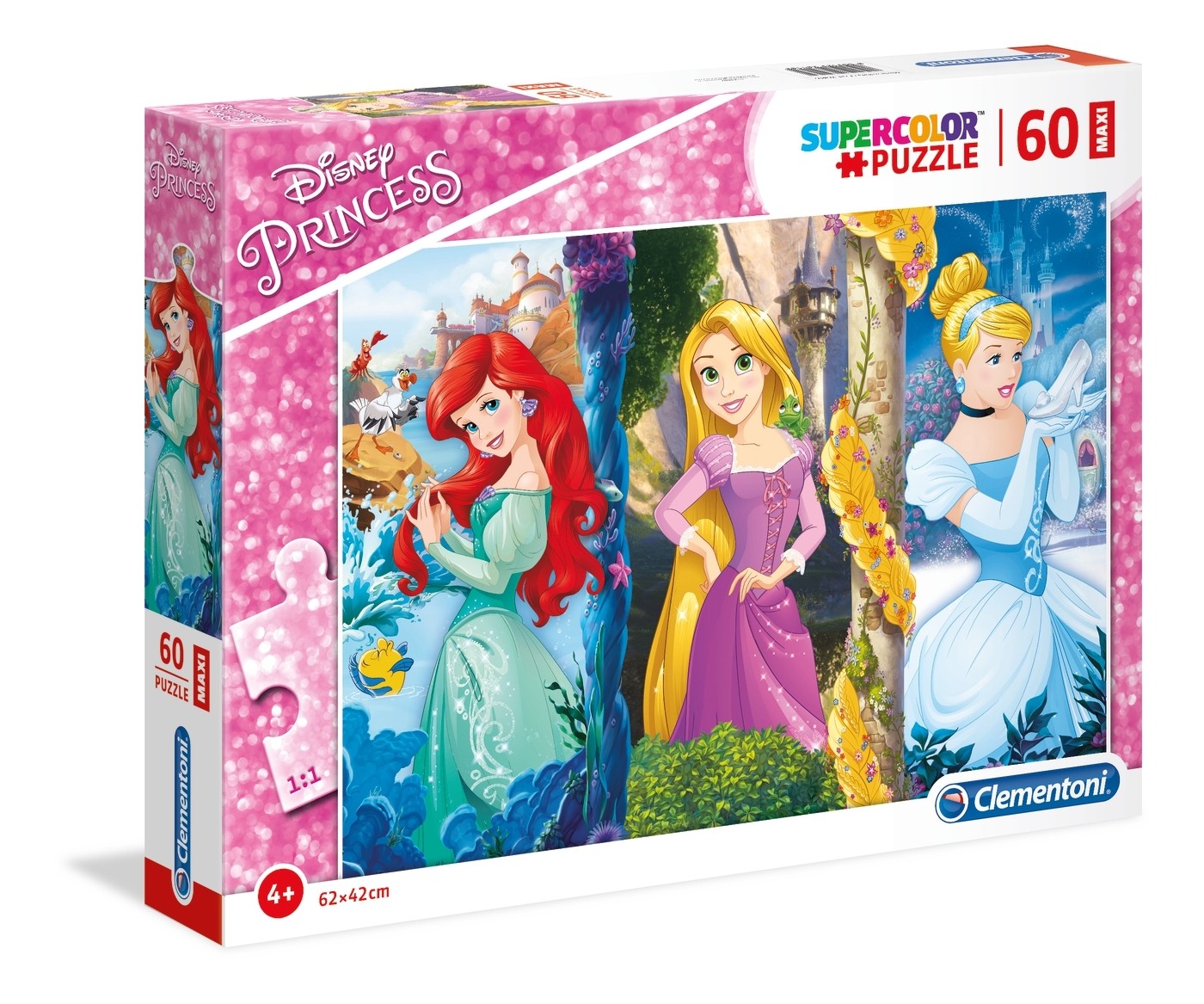 Puzzle Supercolor 60 Pieces Disney Princess Clementoni