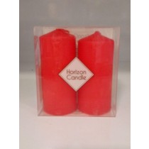 bougie horizon candle moyenne rouge 2 pièces 