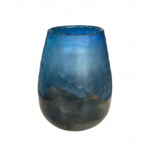 Vase en verre bleu 21x16x23CM pm