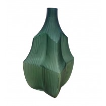 vase en verre vert mate 15x29cm