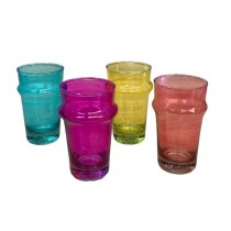 Set de 4 verres traditionnel 4 couleurs transparent