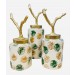Ensemble de 3 vases décoratifs beige/noir/Cream/vert