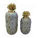 Ensemble de 2 vases décoratifs en corail gris
