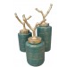 Ensemble de 3 vases décoratifs beige/noir/Cream/vert