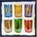 Set de 6 verres a thé calligraphie différents coloris doré