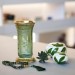 Brule parfum verre artisanal décoré bleu transparent avec motif gold de byblos