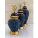 Statut décorative 3 pièces sous forme de vase avec couvercle multi couleur