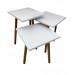 Table gigognes 33x33x49cm 33x33x44cm 33x33x39cm blanc