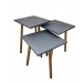 Table gigognes 33x33x49cm 33x33x44cm 33x33x39cm gris