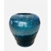 vase en verre bleu 