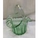 Vase en verre vert avec manche 22.5x17x24cm